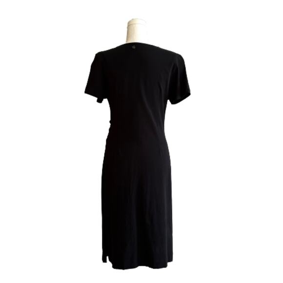 Soft Surroundings Dress Black Shapely Anywhere Short Sleeve Ruched Small - Picture 4 of 12